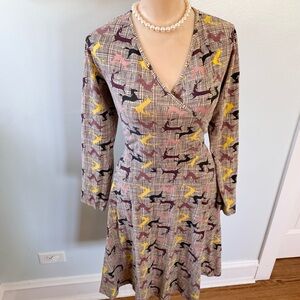 Effie’s Heart Prancing Deer Print Dress XL